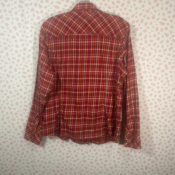 Columbia Shirt Women's XL Plaid Pearl Snap Western Romance Country Cow Girl - Picture 3 of 11